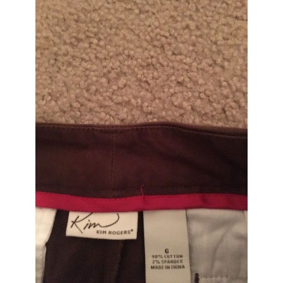 Kim Rogers Women's Casual Pants Pockets Brown Size 6 - Picture 3 of 6